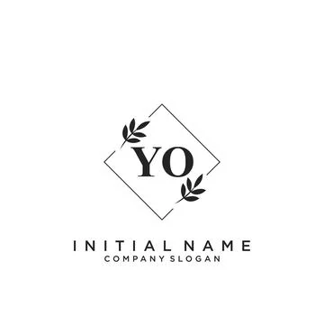 YO Initial handwriting logo design Stock Illustration