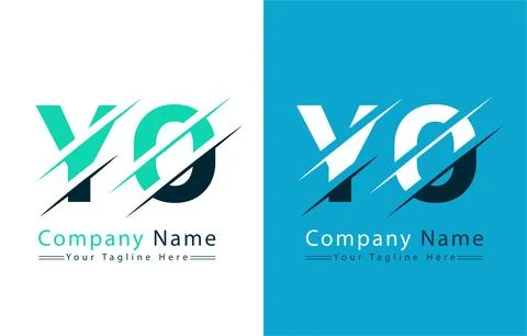 YO Letter Logo Vector Design Concept Elements Illustrazione stock
