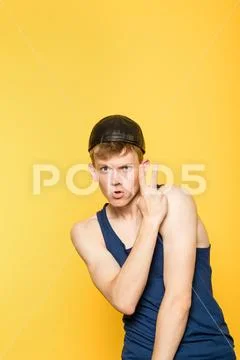 Yo piece cocky arrogant street thug hooligan v sign Stock Photos