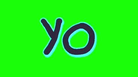 Yo text animation on green background Stock Footage 329970066