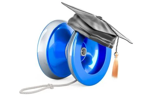 Yo-yo with education hat, 3D rendering Yo-yo with education hat, 3D render... Foto stock