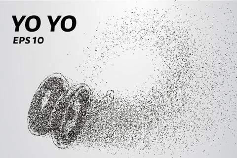 Yo yo of the particles. Yo yo consists of small circles and dots. Vector il.. Stock Illustration