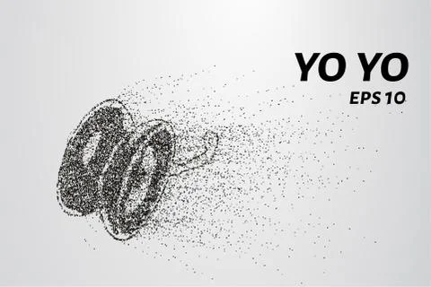 Yo yo of the particles. Yo yo consists of small circles and dots. Vector il.. Stock Illustration