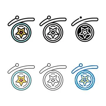 Yo-yo play tool color icon vector multistyle Stock Illustration