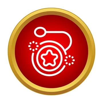 Yo yo toy icon with star design on red background Illustrazione stock