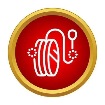 Yo yo toy icon with string unwinding in red circle Ilustración de archivo