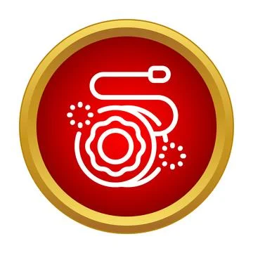 Yo yo toy playing icon on red background Stock Illustration