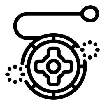 Yo yo toy rotating and playing with string, childhood fun icon Stock Illustration