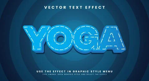Yoga 3D editable text effect template Stock Illustration