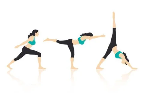 Yoga Actions Vector Stock Illustration