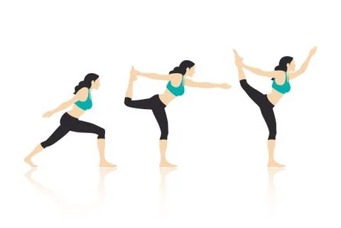 Yoga Actions Vector Stock Illustration