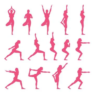 Yoga Actions Vector Stock Illustration