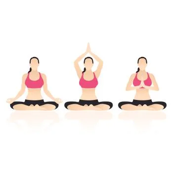 Yoga Actions Vector Stock Illustration