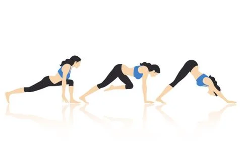 Yoga Actions Vector Stock Illustration