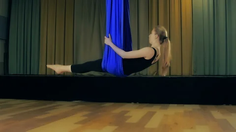 Yoga in the air workout Stock Footage 38481280