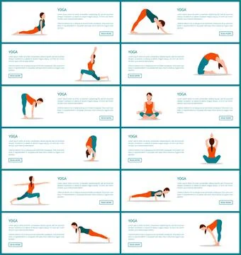 Yoga and Text Sample Web, Vector Illustration Illustrazione stock