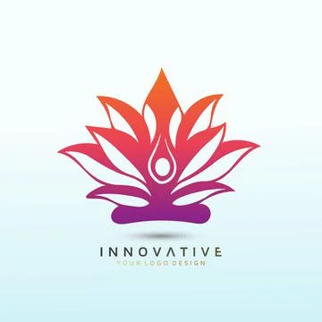 Yoga and Wellness classes, coaching services. Fitness icon design. logo desig Stock Illustration