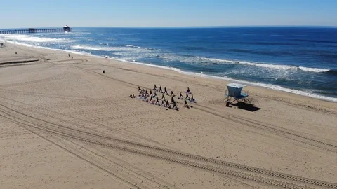 Yoga Ariel View Stock Footage 103787194