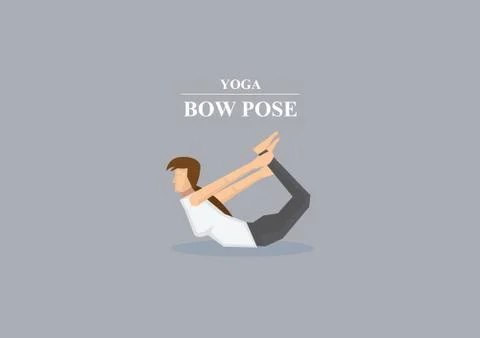 Yoga Asana Bow Pose Vector Illustration Illustrazione stock