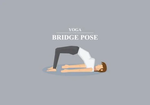 Yoga Asana Bridge Pose Vector Illustration Stock Illustration