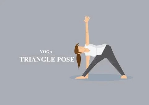 Yoga Asana Triangle Pose Vector Illustration Stock Illustration