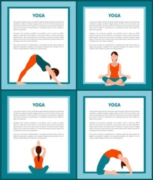 Yoga Banners Set with Text Vector Illustration Ilustración de archivo