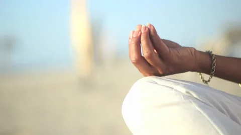 Yoga on the beach Stock Footage 32887645