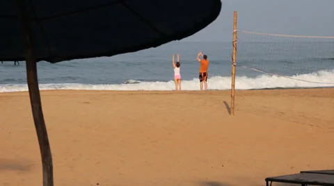 Yoga on the beach Stock Footage 37347066