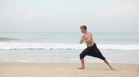 Yoga on the beach Stock-Footage 58564540
