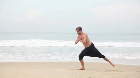 Yoga on the beach Stock-Footage 58564647
