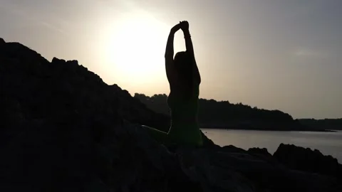 Yoga on the beach Stock Footage 249459275