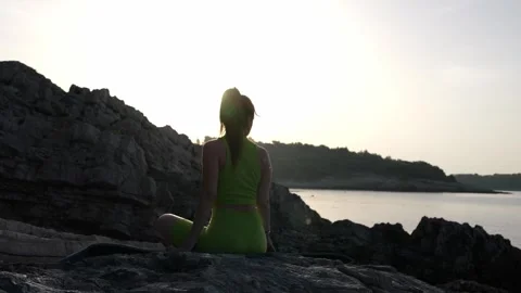 Yoga on the beach Stock Footage 249459707