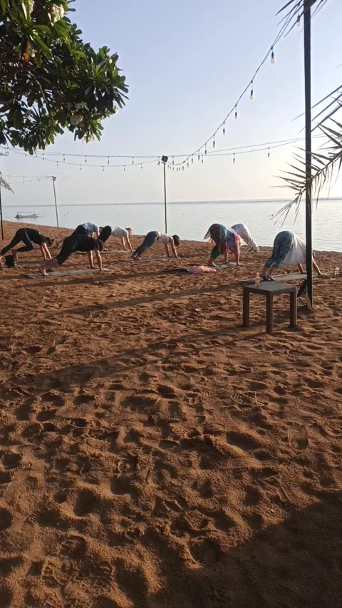 YOGA AT BEACH Stock Footage 289742191