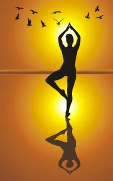 Yoga on the beach Illustrazione stock