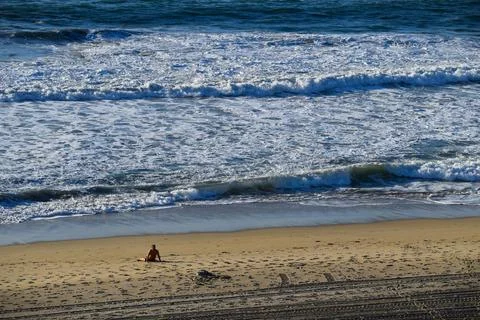 Yoga at the beach Stock Photos