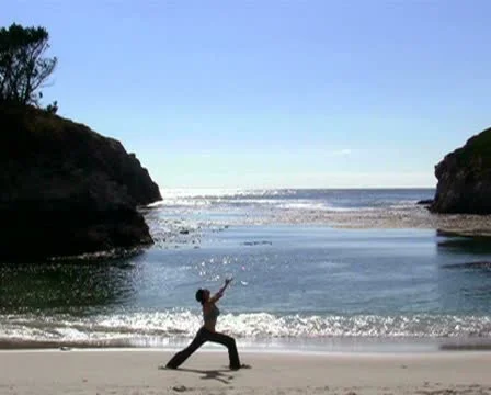Yoga on the beach V9 - PAL Stock Footage 10738534