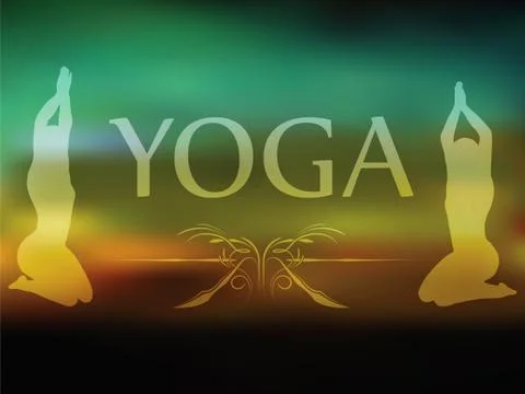 Yoga on blurred background Stock Illustration
