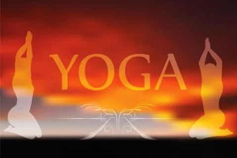 Yoga on blurred background Stock Illustration