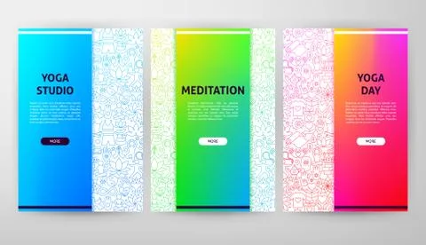 Yoga Brochure Web Design Stock Illustration