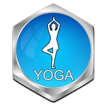 Yoga button - 3D illustration Illustrazione stock