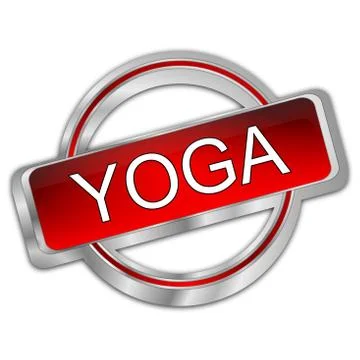 Yoga button – 3D illustration Stock Illustration