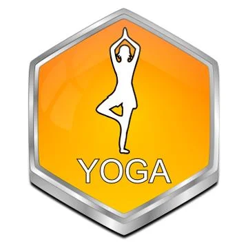 Yoga button - 3D illustration Stock Illustration
