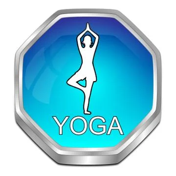 Yoga button - 3D illustration Stock Illustration