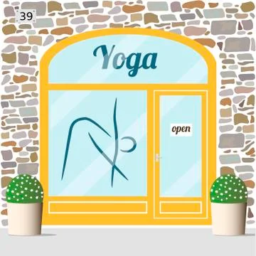 Yoga center Stock Illustration