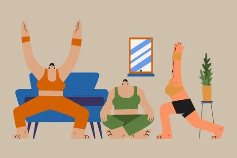 Yoga Class Illustration 스톡 일러스트