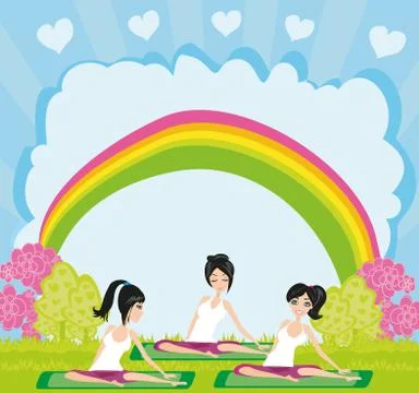 Yoga classes - abstraction card Stock Illustration