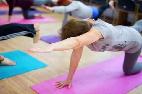 Yoga classes for adults Stock Photos