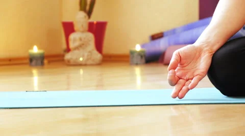 Yoga classes in hall Stock-Footage 62438964