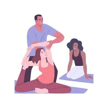 Yoga classes isolated cartoon vector illustrations. Stock Illustration