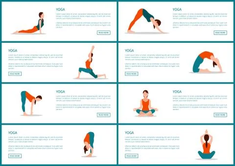 Yoga Collection of Web Pages Vector Illustration Ilustración de archivo